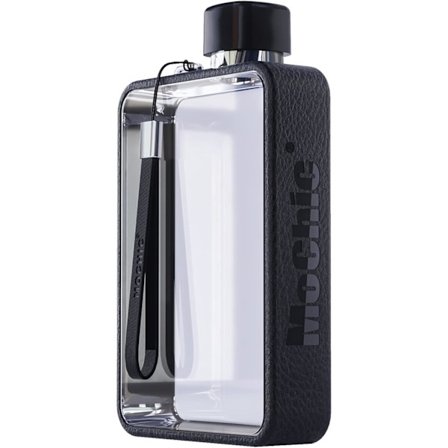 Flad vandflaske Rejseflaske Bærbar Rejsekrus Vandflaske Til Sport Camping Fitness Udendørs (Sort)