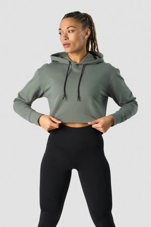 ICANIWILL - Stride Cropped Hoodie Wmn Sea Green - Damen - ICIW