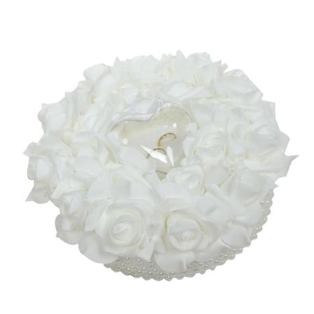 Kudde Vigselringskudde Bröllop Ros Blomkorg för Jubileumsdekoration