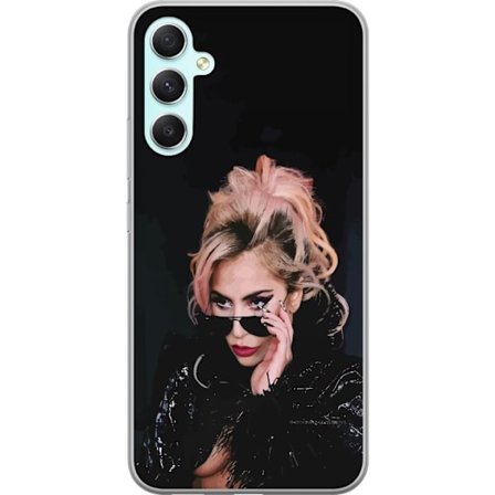 Kompatibelt Mobildeksel til Samsung Galaxy A34 Lady Gaga portrett med solbriller og dramatisk sminke i mørk glamorøs stil