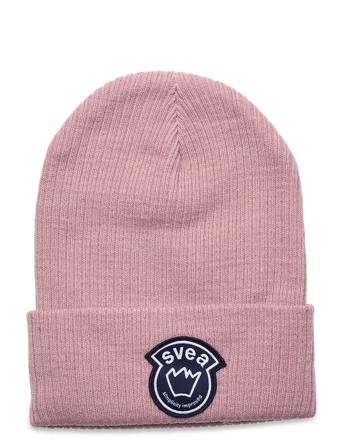 Rib Hat Accessories Headwear Beanies Lyserød Svea