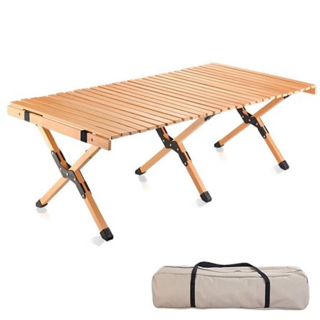 Bok campingbord 4-6 personer roll-up lätt picknickbord med stor bordsskiva och handväska portabel (120cm)