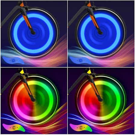 4-Pack LED-pyörän valot - Vedenpitävät pinnavalot 3 vilkkutilalla[YDE]