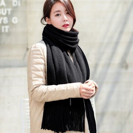 Mångsidig Scarf Student Lång Scarf SVART