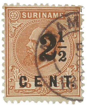 Suriname 1892 - NVPH 21 - Stemplet