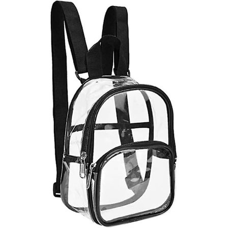 Klar Mini Rygsæk Vandtæt Sports Rygsæk Rejse Gennemsigtig Skole Taske Til Arbejde Campingtransparent Sort 1stk