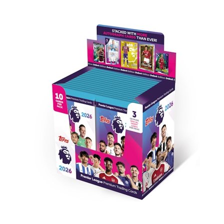 Topps - Premier League 2026 Cards Box - 28 Packs (280 cards) Black Trading Cards - @ Hatstore