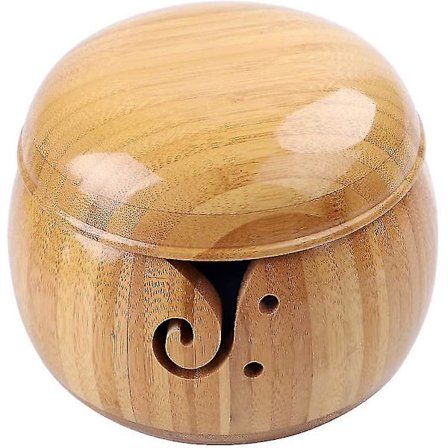 Strikkeskål, Håndlavet, Med Aftagelige Låg Og Huller, Uldstrik Opbevaringsskal Til Håndarbejde, Hækling, Strikning, Hjemmeindretning, 16 X 10 Cm