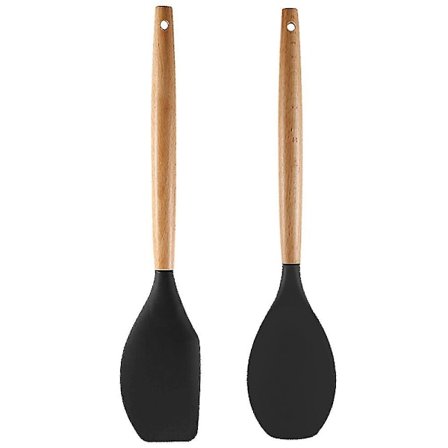 Silikon Kjøkkenredskaper i Tre 2 stk, Tre S Kjøkkenredskaper For Varmebestandige Kjøkkenredskaper-26(Spatel * Spatel)