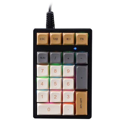 Mini Numpad 21key Mekaniskt Tangentbord Grön Axis USB RGB Extern Tangentbord för Notebook Finansiell redovisning Kassaregister