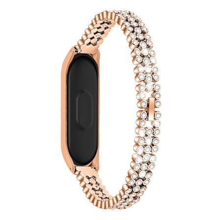 Xiaomi Mi Smart Band 4 / Mi Band 3 moderiktigt klockarmband med rombdekor - Guld