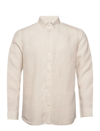 Slhregkylian-Linen Shirt Ls B Skjorte Casual Creme Selected Homme