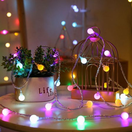 LED Ball Garland Lights Fairy String Lamppu MULTICALOR