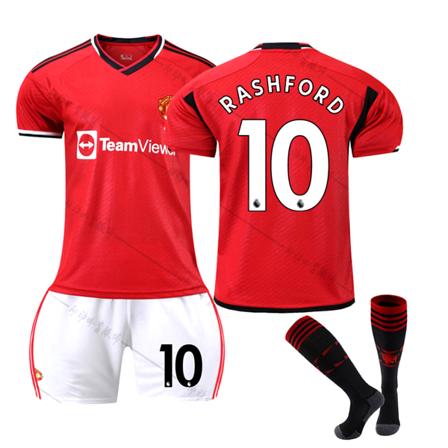 23/24 Ny sesong Hjem Manchester United F.C. RASHFORD Nr 10 Barn Jersey-pakke Barn-22