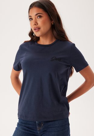 GANT Reg Script Ss T-shirt Evening Blue Vaatteet