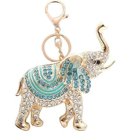Lykkeelefant Nøkkelringer Opal Rhinestone Søte Elefanter Nøkkelkjeder Kvinners Veske Sjarmerende Krystall Nøkkelkjede Damer Veske Henger
