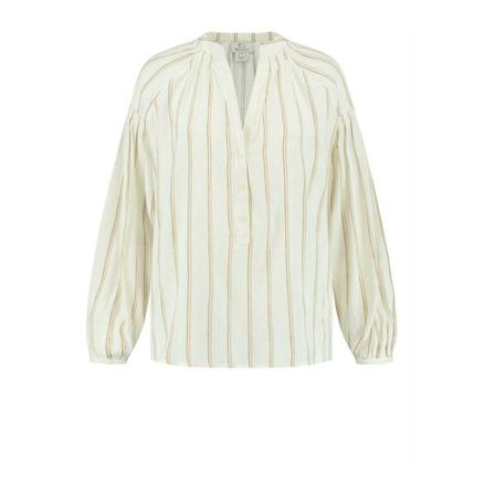 Woolrich Beige Fluid striped Bluse inbo, Dame
