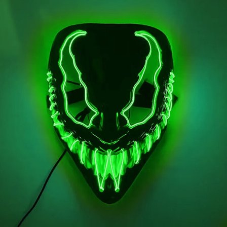 LED Halloween-mask Skrämmande glödande mask Cosplay-festdräkt Pojkar Flickor Halloween-dekoration Lysande mask med 3 ljuslägen