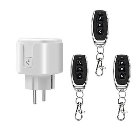 433MHz Trådløs Fjernkontroll Strømbryter Mini EU-kontakt 220V 16A