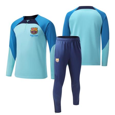 23 ny stil Barcelona fotbollsträningströja långärmad vuxen ståkrage med halv dragkedja höst- och vintertröja barcelona 4Xl [Height: 185-190Cm]]