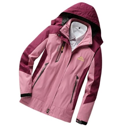 Unisex Kevyt Vedenpitävä Tuulitakki, Hengittävä Rento Takki Retkeilyyn, Kalastukseen, Kevään ja Syksyn Ulkoiluun Naisten Pinkki L