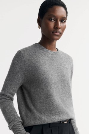 Soft Goat - Classic Crewneck - Women cashmere sweater - S - Grey