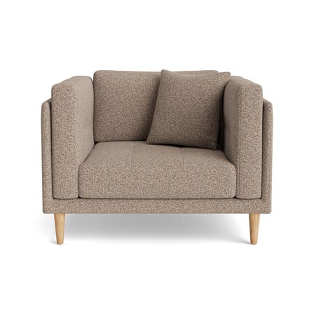 Cali Sessel in Puente Greige, einfarbiger moderner Polstersessel mit extra breiter Sitzfläche von 72cm für Komfort, 76cm Gesamtbreite.