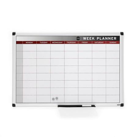 Whiteboard MABEL mit Wochenplaner, 900 x 600 mm