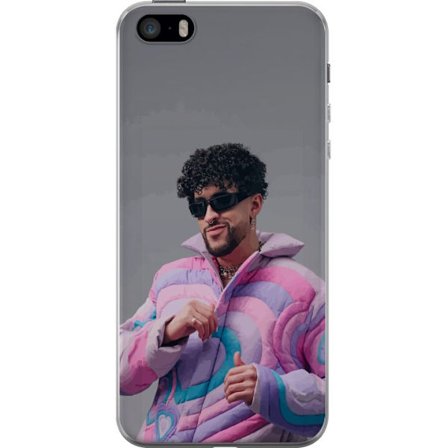 Yhteensopiva Puhelinkuori Apple iPhone 5s Värikäs kuvaus surullisesta sydämestä rannalla palmujen, delfiinien ja auringonlaskun kanssa retro-taiteessa