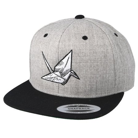 Origami - Grijs snapback Cap - Swan Sketch Grey/Black Snapback @ Hatstore