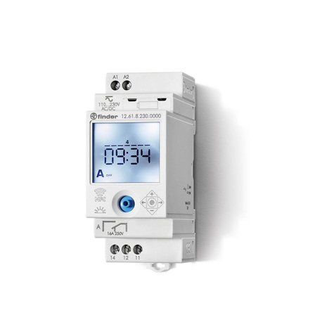 Finder 126182300000 Koblingsur 16A, 110...230VAC/DC, Strømbrytere & vegguttak