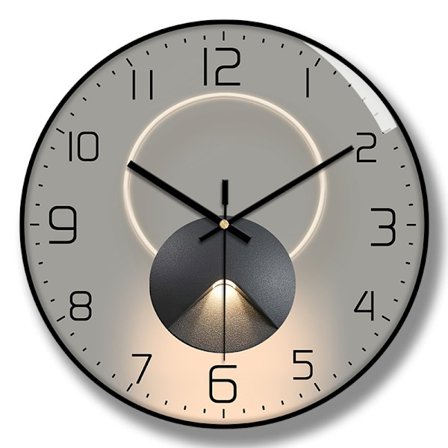 12 tums väggklocka, Dekorativ tyst icke-tickande väggklocka batteridriven kvalitets kvarts modern väggklocka för hem, sovrum, vardagsrum