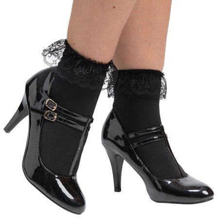 Sorte Sokker med Blonder