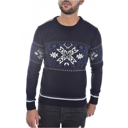 Goldenim paris Christmas pattern sweater 1248 Blå, Herre