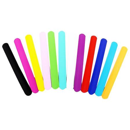 20 stk. Silikon Snap Armbånd Solid Farve Design Armbånd Klappende Håndbånd Farverige Slap Armbånd Party Favor Sjov Gave (12 Farver tilfældige og 