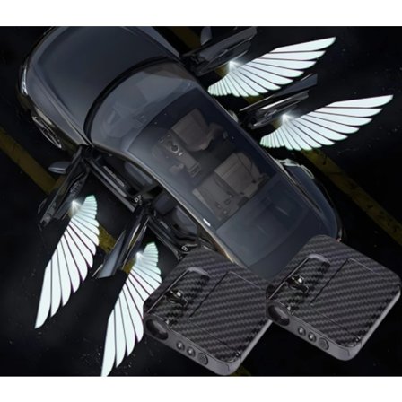 4 st Bil Ängelvingar Trådlös Bildörr Välkomst Dekorativ Ljus Skugglampa Projektor LED HD Logotyp Ljus Biltillbehör