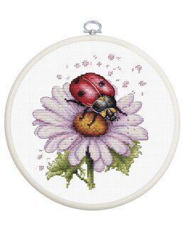 Broderikit Billede Blomst & Mariehøne - Luca-S