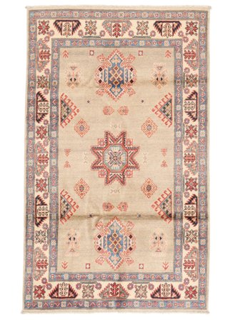 Hand Knotted Kazak Fine Rug 115X190 Wool Beige/Brown Small