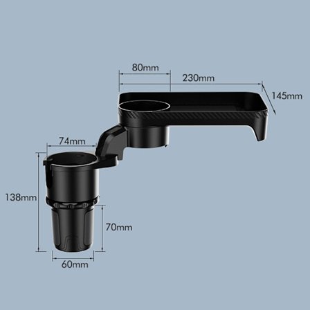 Bærbar Bilkopholder Fastgørlig Madbakke Udvidet Bord Skrivebord 360 Graders Roterbar Justerbar Bil Madbakke Kopholder - Drikkevareholdere