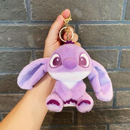 Søt liten dukke, parveskeanheng, plysjdukke nøkkelring, dukkeanheng Long Ear Stitzer Purple