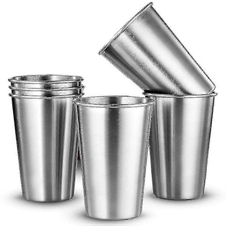 6-pack Rostfritt Stål Öl Glas Dryckeskopp 350ml