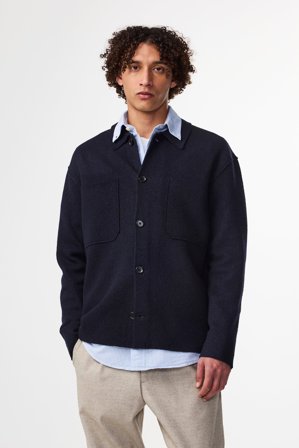 NN.07 Jonas 6398 Overshirt Male Blue Wool