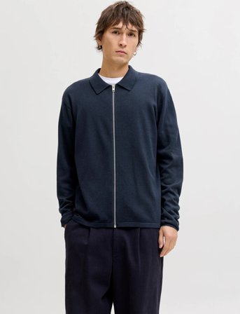 Jack & Jones Jjcole Knit Zip Cardigan - Navy - L