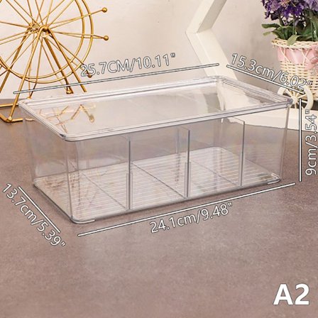Oppbevaringsboks for teposer, multifunksjonell oppbevaringsboks med lokk for kontoret A2