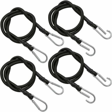 Bungee-snören med karbinhake 1M Heavy Duty Bungees med karbinhakar Presenninghakar 4 st Elastiska gummiband för bil motorcyklar cyklar