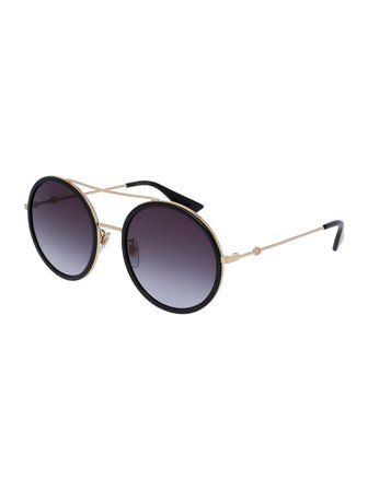 Gucci Urban Women's Sunglasses with a frame made of metal in gold and plastic lenses in grey