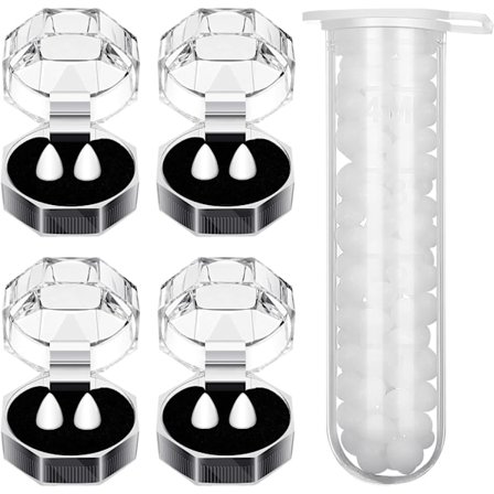 5 stk. Vampyr Fang Kit 4 Størrelser Custom Fangs Vampyr Tænder Falske Gebisser med 1 Tube Tænder Pellets Klæbemiddel til Cosplay Fest Rekv.