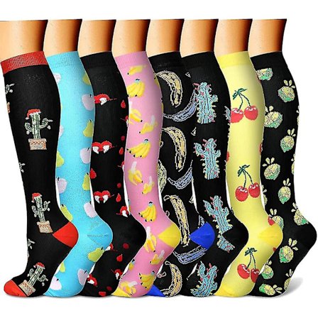 Unisex kompresjonssokker for sirkulasjon (8 par) 15-20 mmHg - Beste støttegave [db]