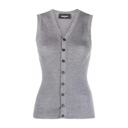 Dsquared2 Sleeveless Knitwear , Grijs , Dames , Maat: M Vesten