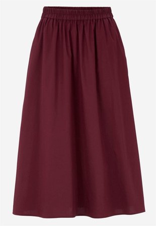 Cellbes of Sweden - Vävd poplinkjol med fickor - vinröd - för damer - 50/52